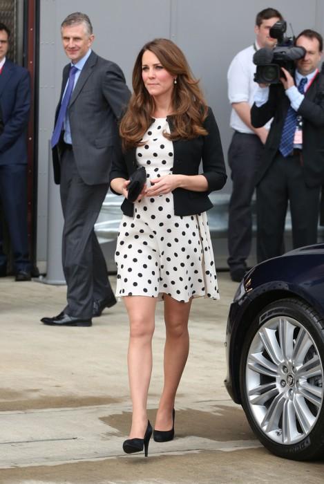 Kate Middleton showing off her baby bump.