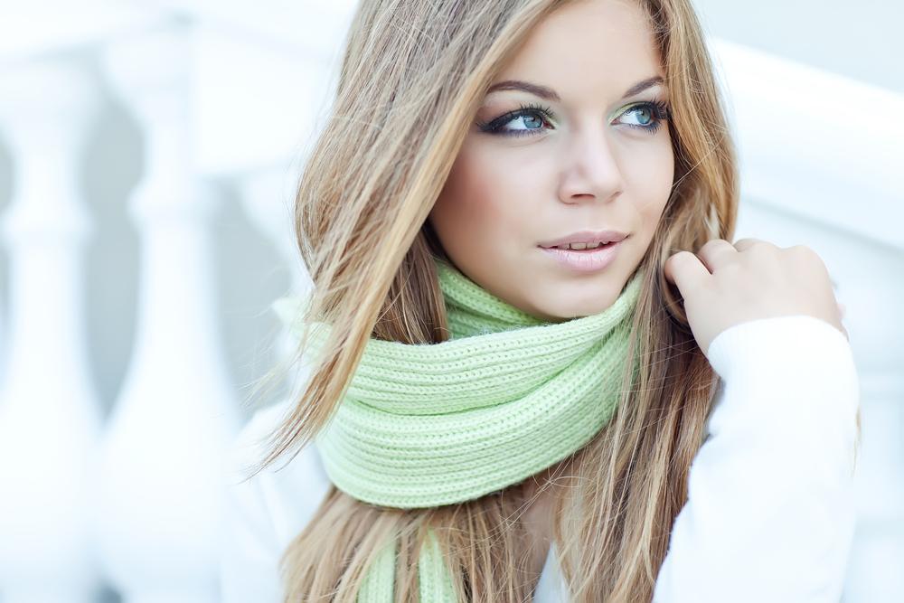 Woman wearing a scarf