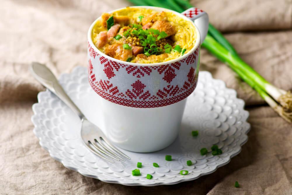 Healthy quiche in a cup