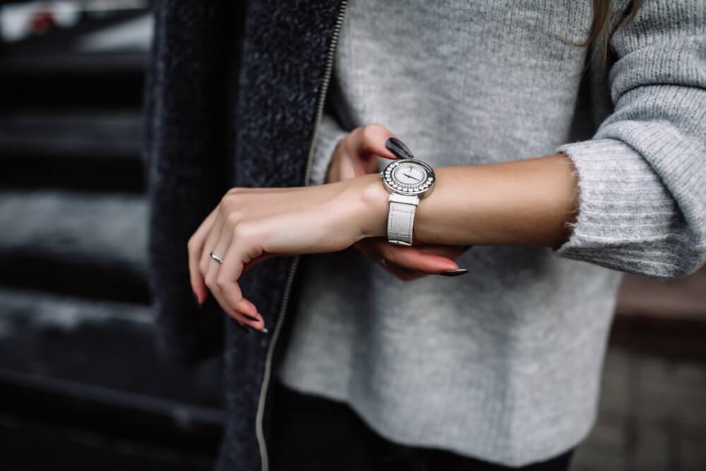 Woman looking at watch