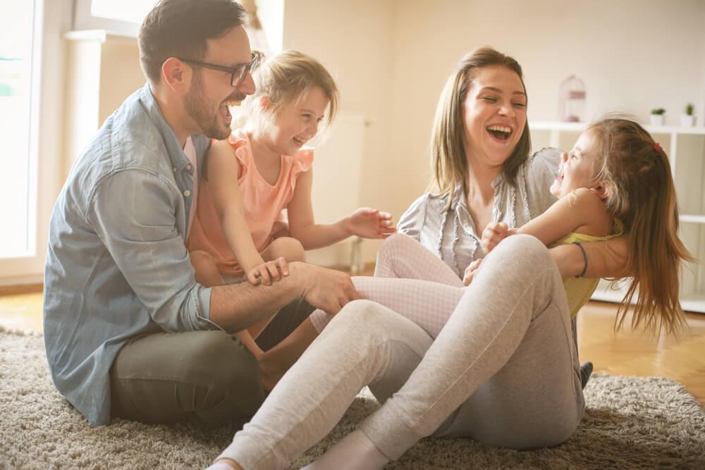 Family laughing