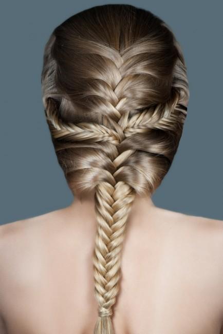 Woman with a beautiful braided hairstyle. 
