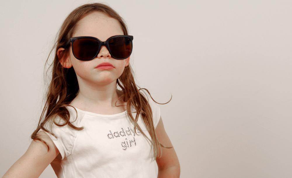 Young girl wearing sunglasses