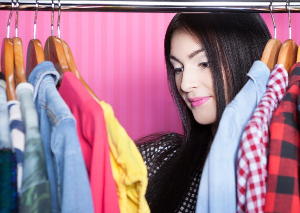 Woman cleaning her wardrobe
