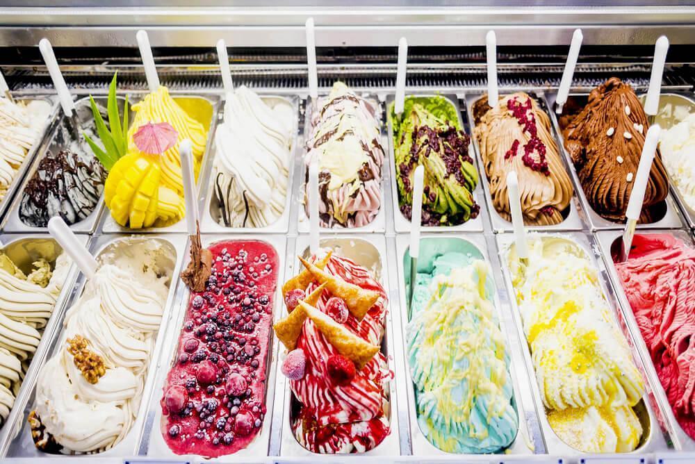 Variety of artisan ice cream