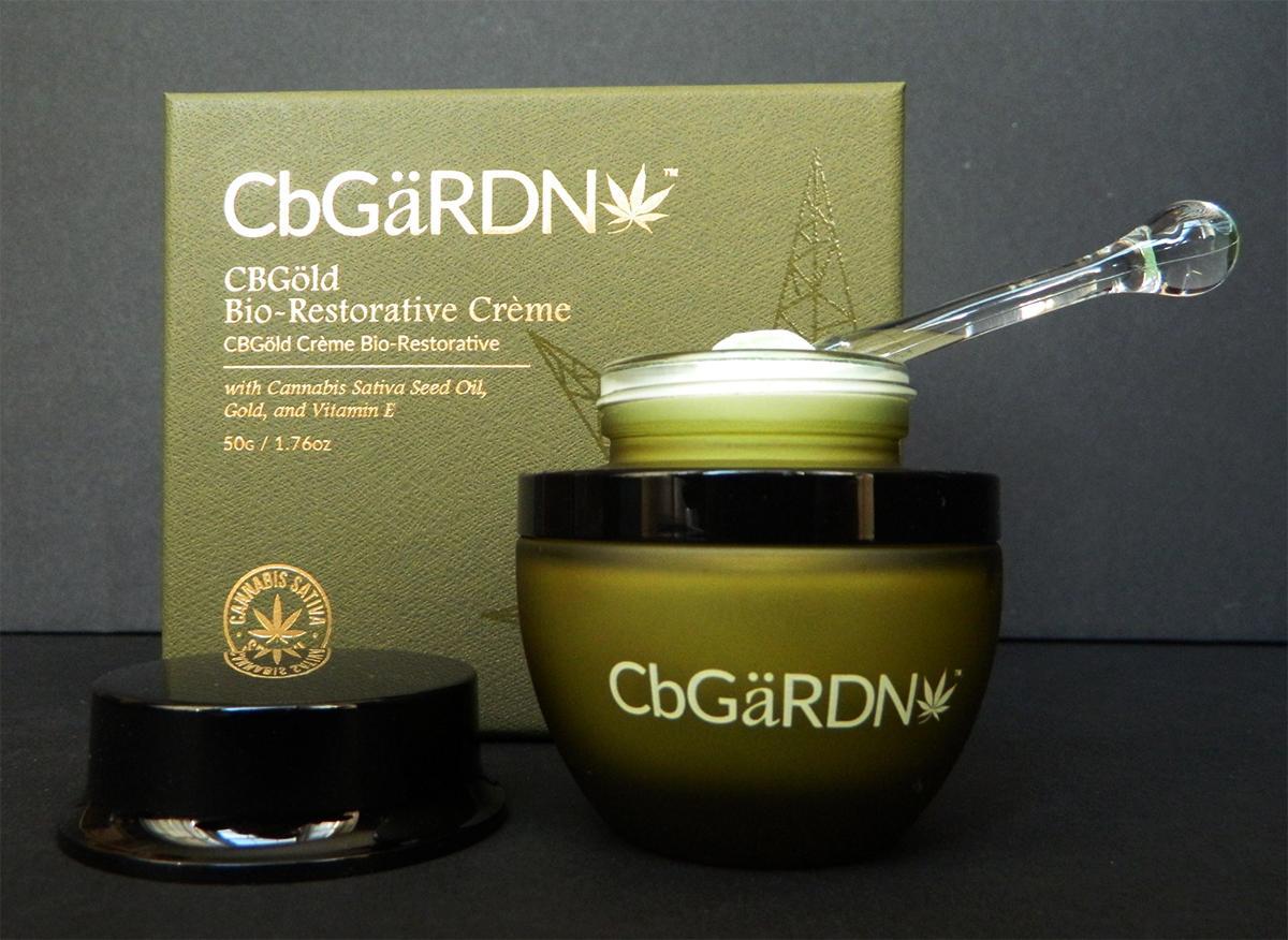 CbGaRDN cream in jar with applicator inside