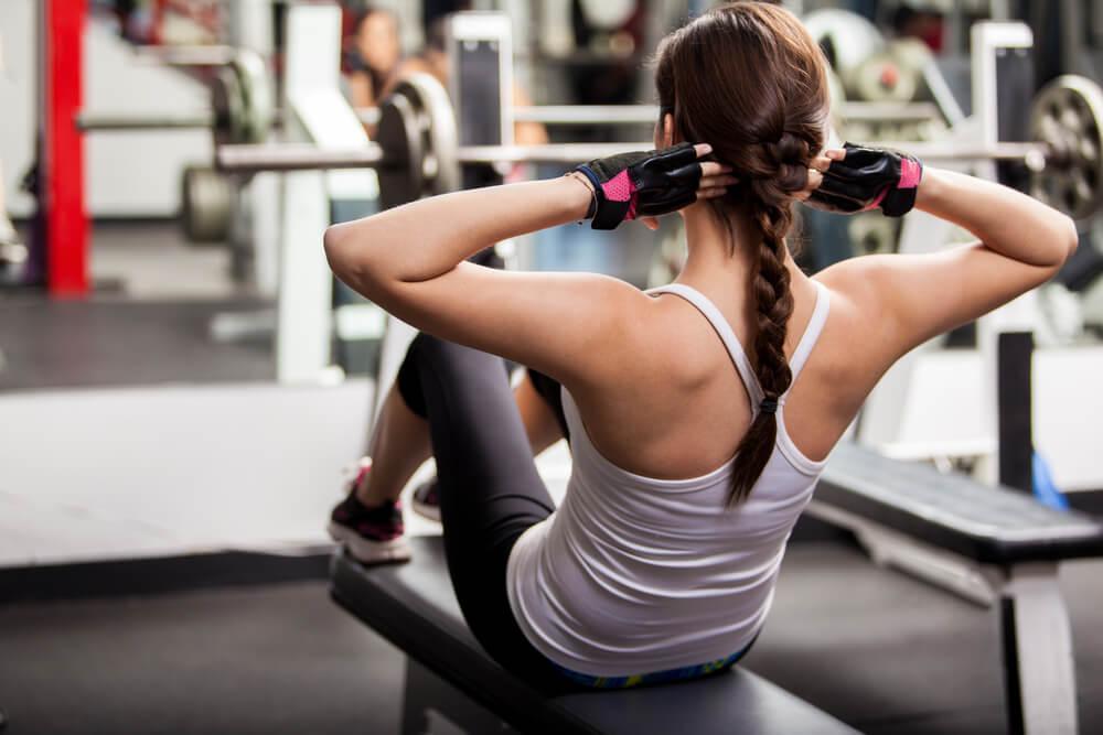 Woman working out at gym