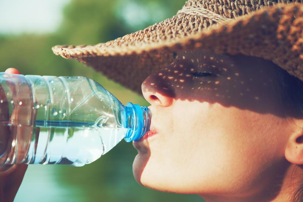 Woman drinking water