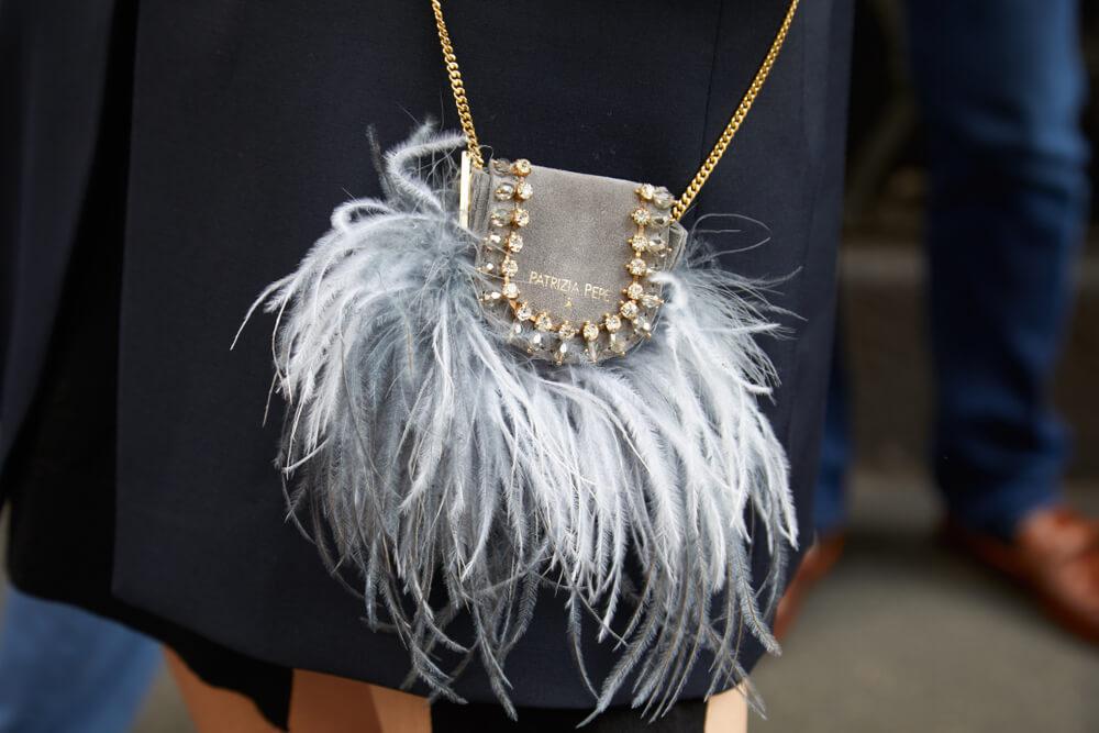 Feather handbag