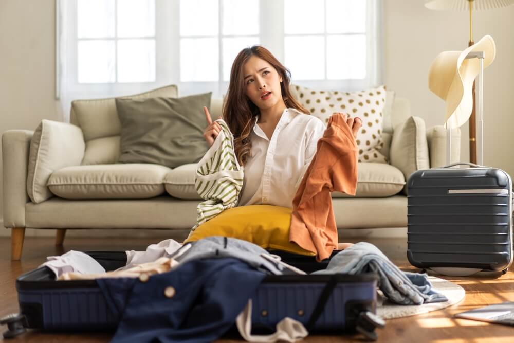 woman packing