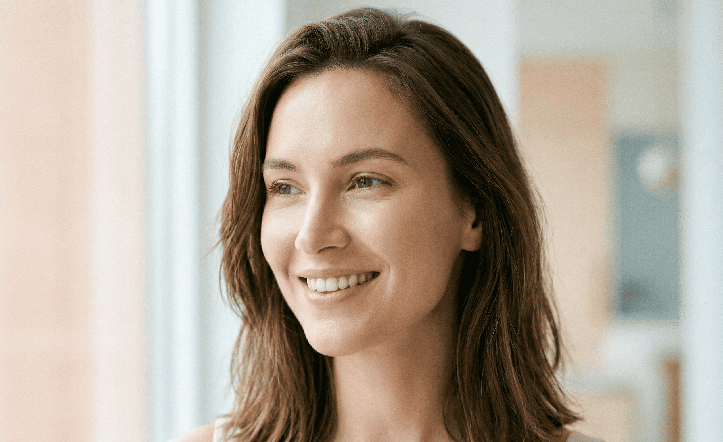 Woman with cloud skin